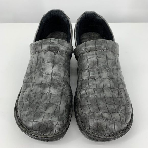 BOC Womens Peggy Clogs Shoes Gray Croc Emboss C45728 Slip On 9 M 2952 - Picture 10 of 11
